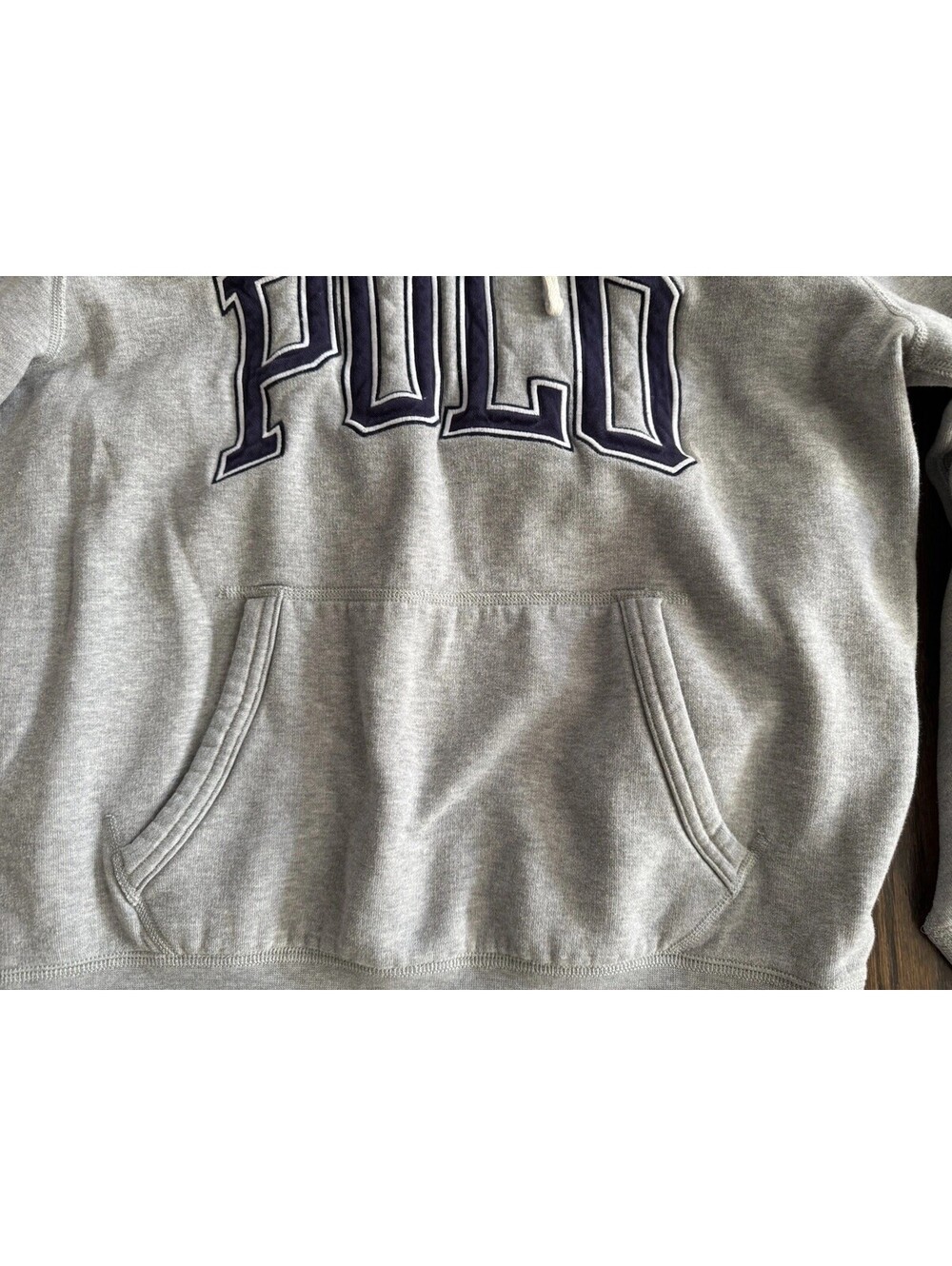 Polo Ralph Lauren Men's M Gray RL Fleece Logo Hoodie POLO Applique 67 - Picture 7 of 11